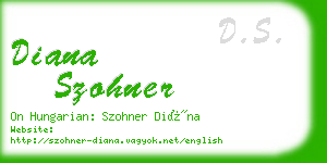 diana szohner business card